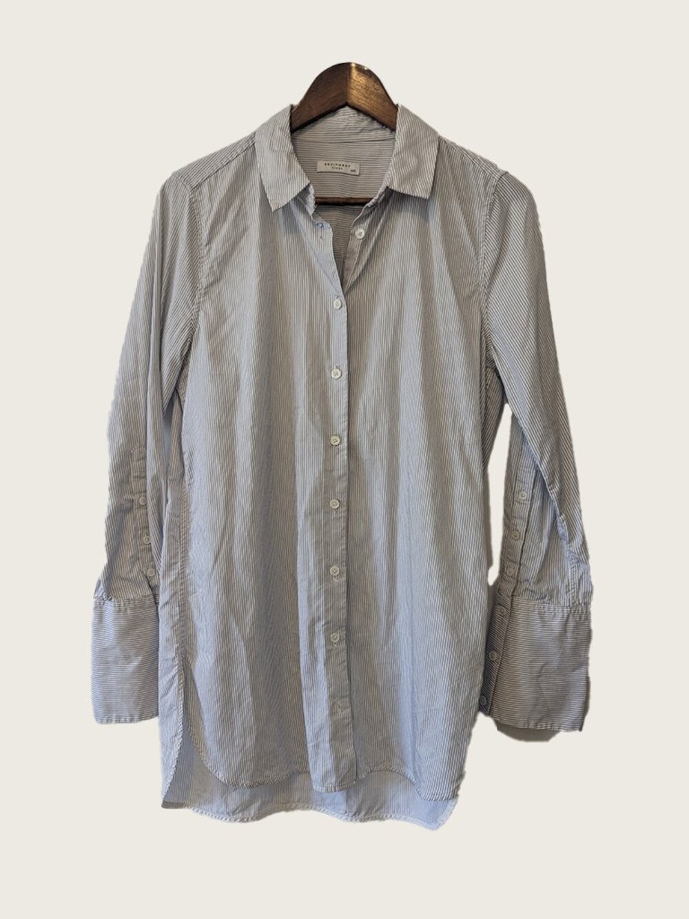 EQUIPMENT FEMME - Striped flared cuff shirt - Sz M